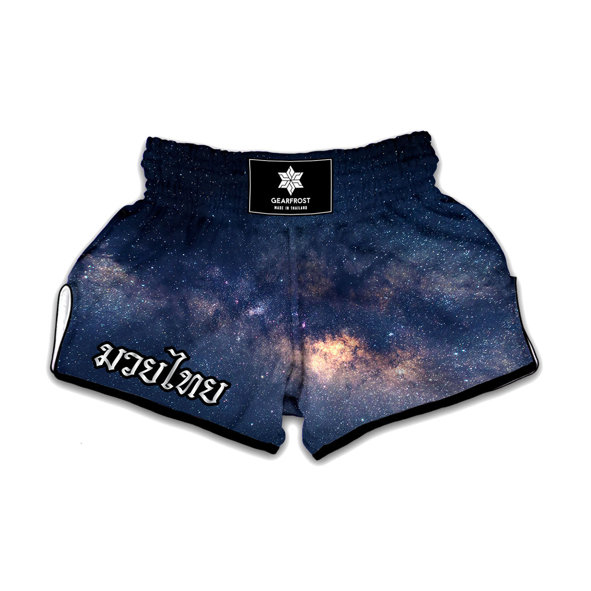 Dark Milky Way Galaxy Space Print Muay Thai Boxing Shorts
