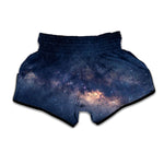 Dark Milky Way Galaxy Space Print Muay Thai Boxing Shorts