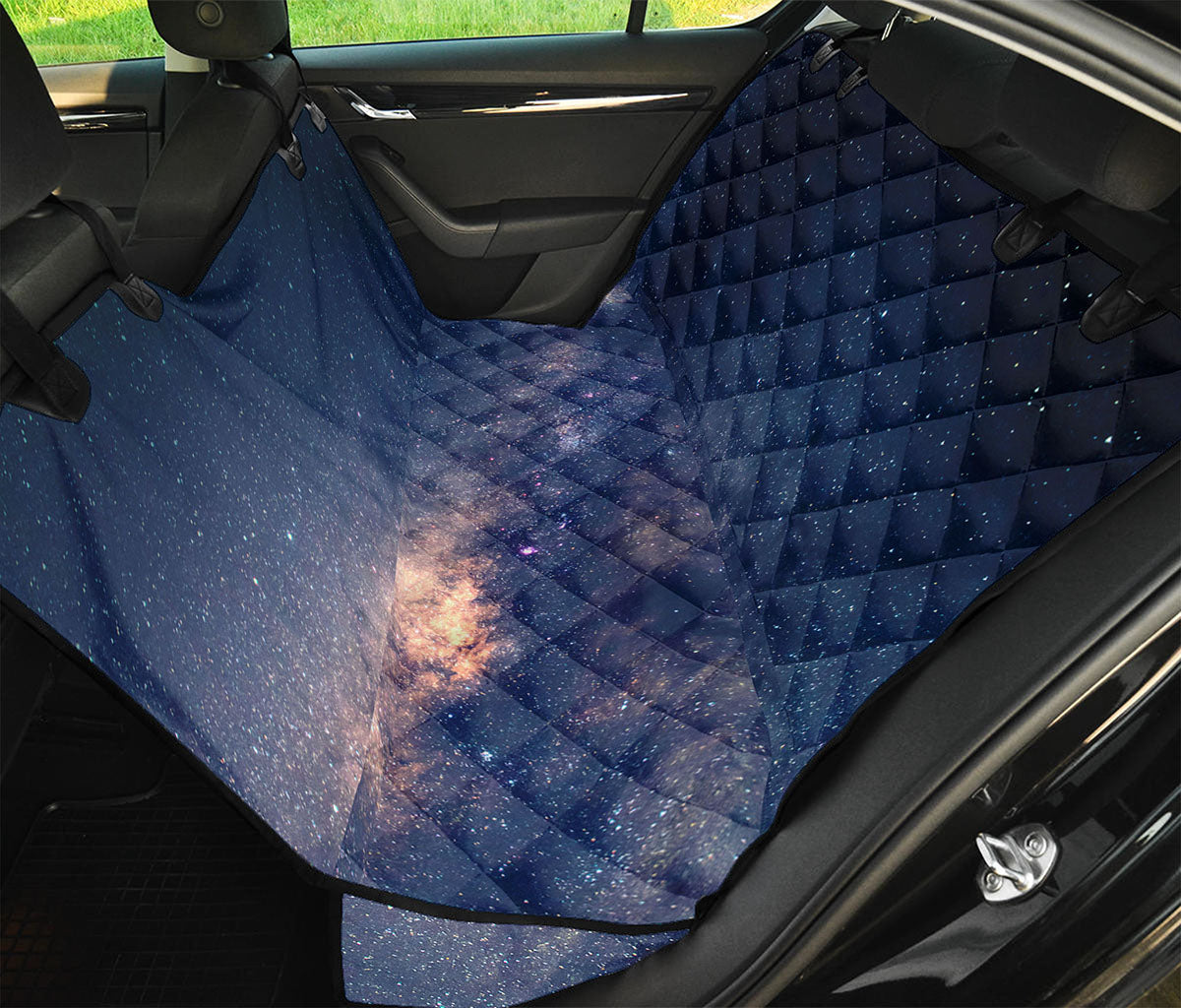 Dark Milky Way Galaxy Space Print Pet Car Back Seat Cover