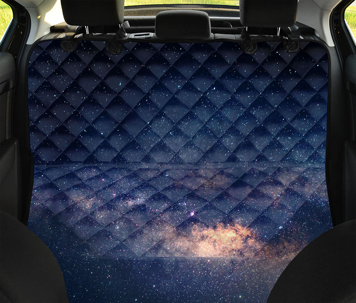 Dark Milky Way Galaxy Space Print Pet Car Back Seat Cover