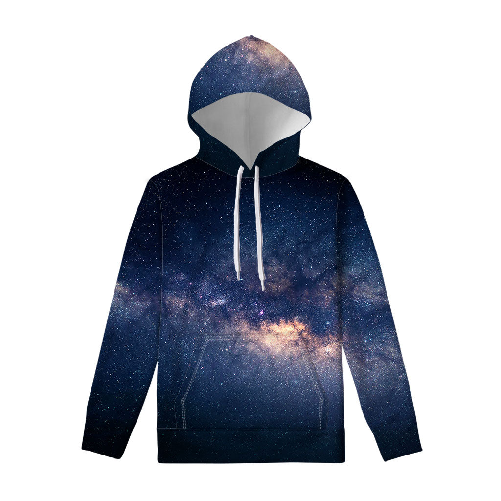 Dark Milky Way Galaxy Space Print Pullover Hoodie