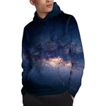 Dark Milky Way Galaxy Space Print Pullover Hoodie
