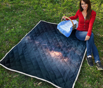 Dark Milky Way Galaxy Space Print Quilt