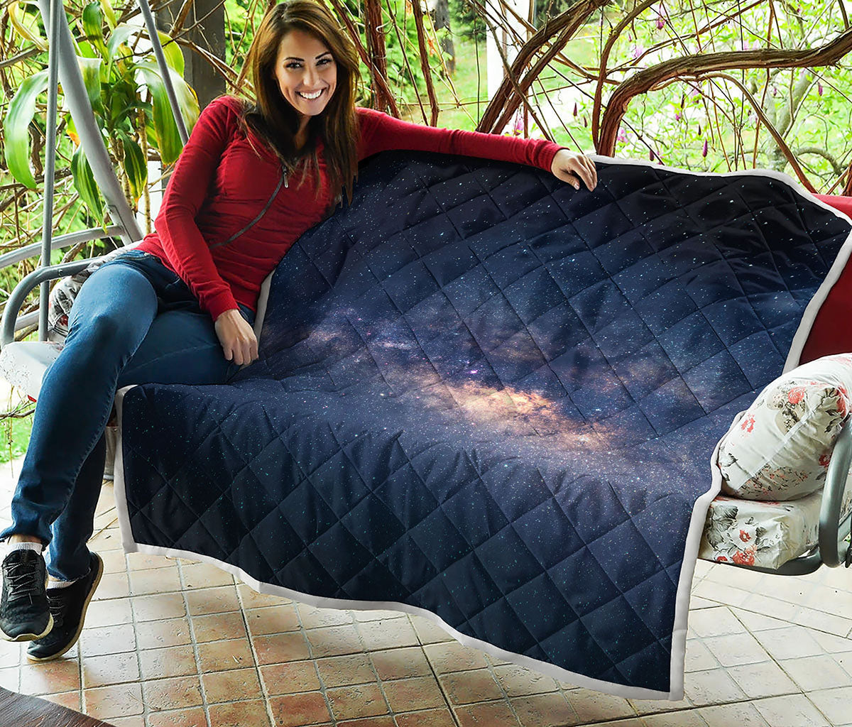 Dark Milky Way Galaxy Space Print Quilt