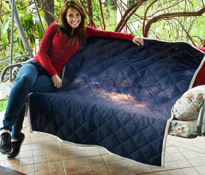 Dark Milky Way Galaxy Space Print Quilt