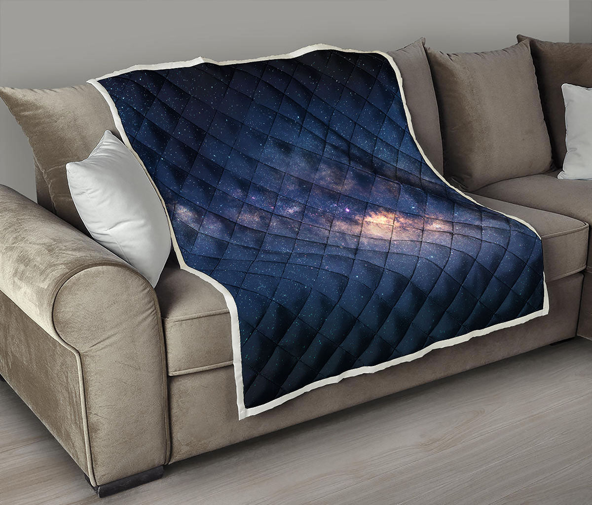 Dark Milky Way Galaxy Space Print Quilt