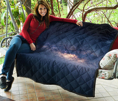 Dark Milky Way Galaxy Space Print Quilt