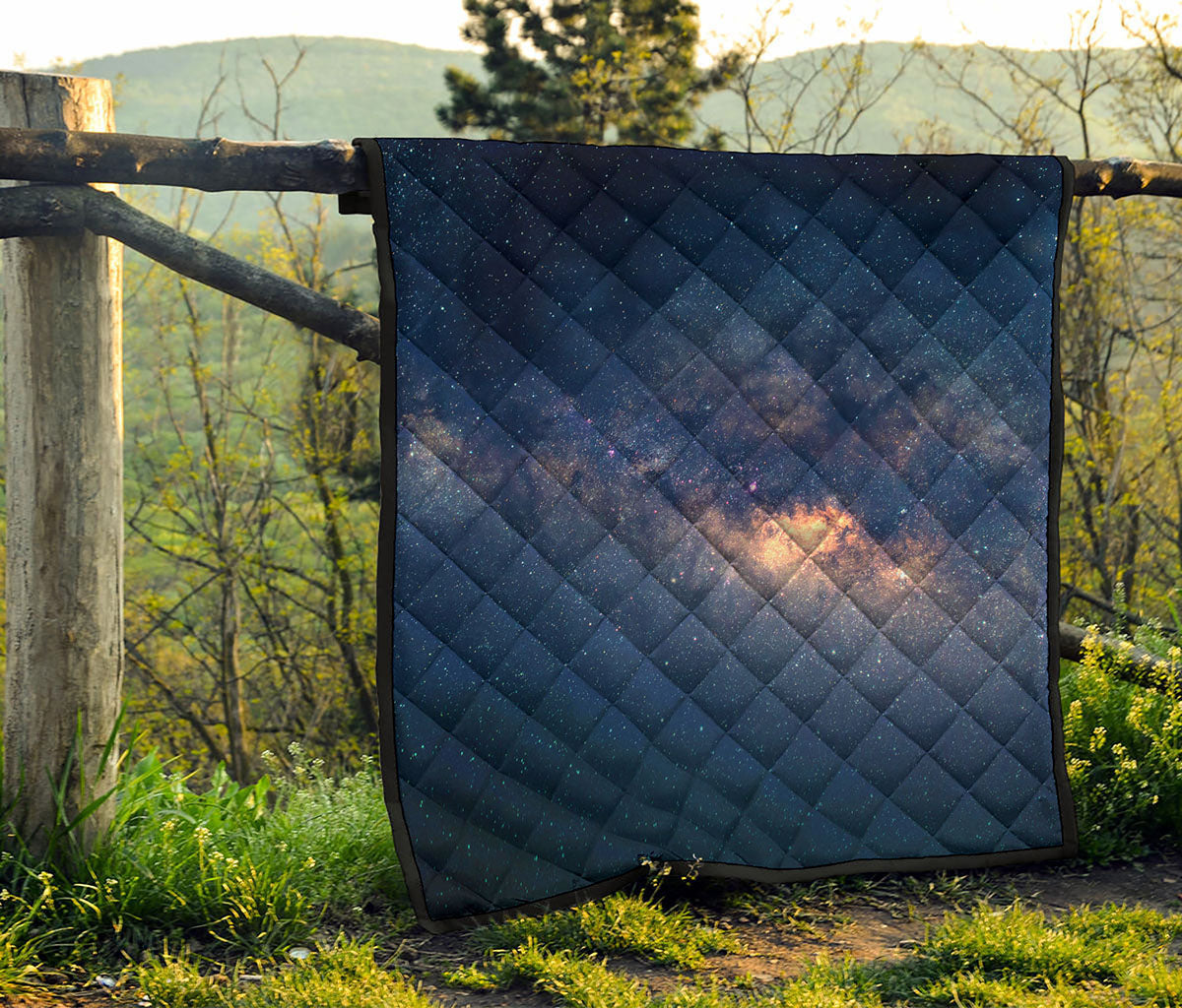 Dark Milky Way Galaxy Space Print Quilt