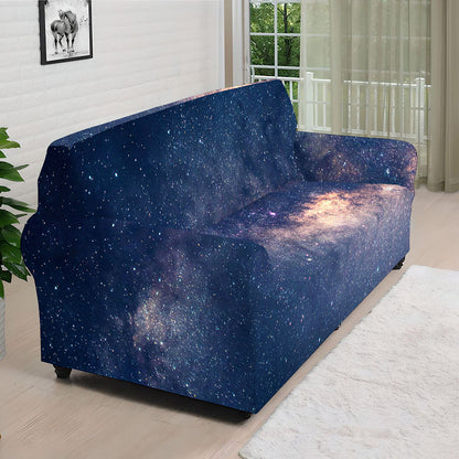 Dark Milky Way Galaxy Space Print Sofa Cover