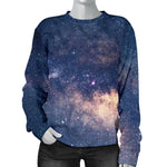 Dark Milky Way Galaxy Space Print Women's Crewneck Sweatshirt GearFrost