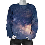 Dark Milky Way Galaxy Space Print Women's Crewneck Sweatshirt GearFrost