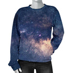 Dark Milky Way Galaxy Space Print Women's Crewneck Sweatshirt GearFrost