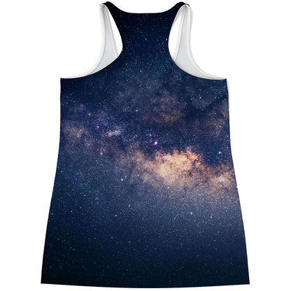 Dark Milky Way Galaxy Space Print Women's Racerback Tank Top