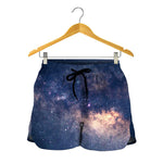 Dark Milky Way Galaxy Space Print Women's Shorts