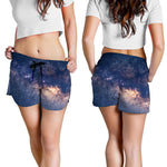 Dark Milky Way Galaxy Space Print Women's Shorts