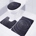 Dark Navy Metal Spiral Print 3 Piece Bath Mat Set
