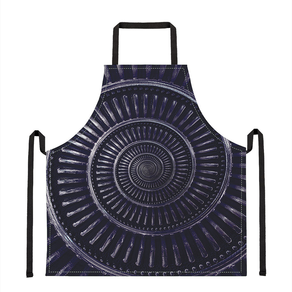 Dark Navy Metal Spiral Print Apron