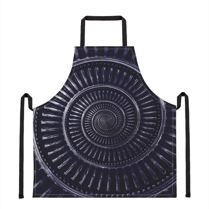 Dark Navy Metal Spiral Print Apron