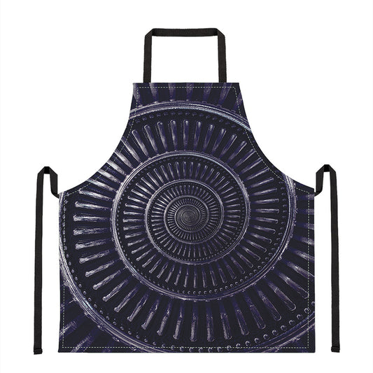 Dark Navy Metal Spiral Print Apron