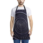 Dark Navy Metal Spiral Print Apron