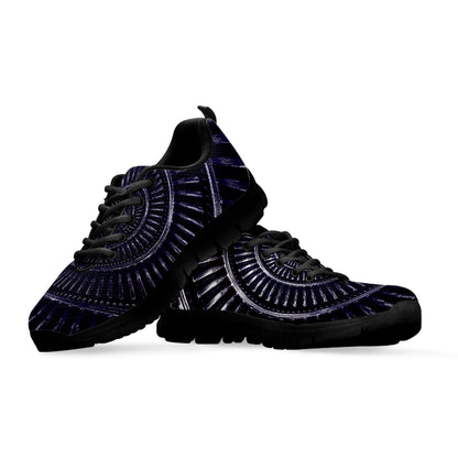 Dark Navy Metal Spiral Print Black Sneakers