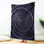 Dark Navy Metal Spiral Print Blanket