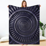 Dark Navy Metal Spiral Print Blanket