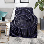 Dark Navy Metal Spiral Print Blanket