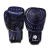 Dark Navy Metal Spiral Print Boxing Gloves