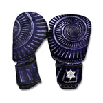 Dark Navy Metal Spiral Print Boxing Gloves