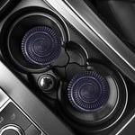 Dark Navy Metal Spiral Print Car Coasters