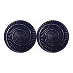 Dark Navy Metal Spiral Print Car Coasters
