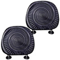 Dark Navy Metal Spiral Print Car Headrest Covers