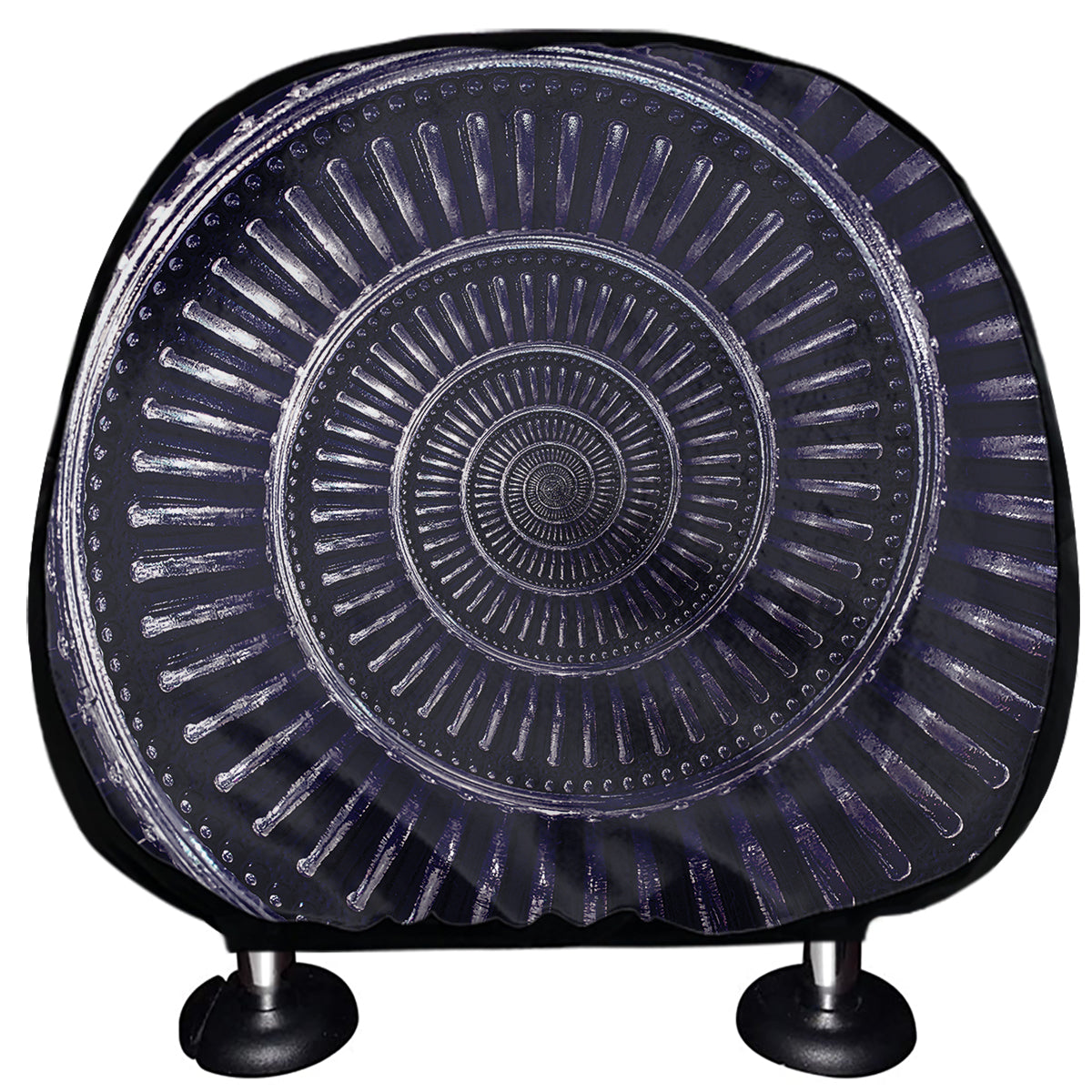 Dark Navy Metal Spiral Print Car Headrest Covers