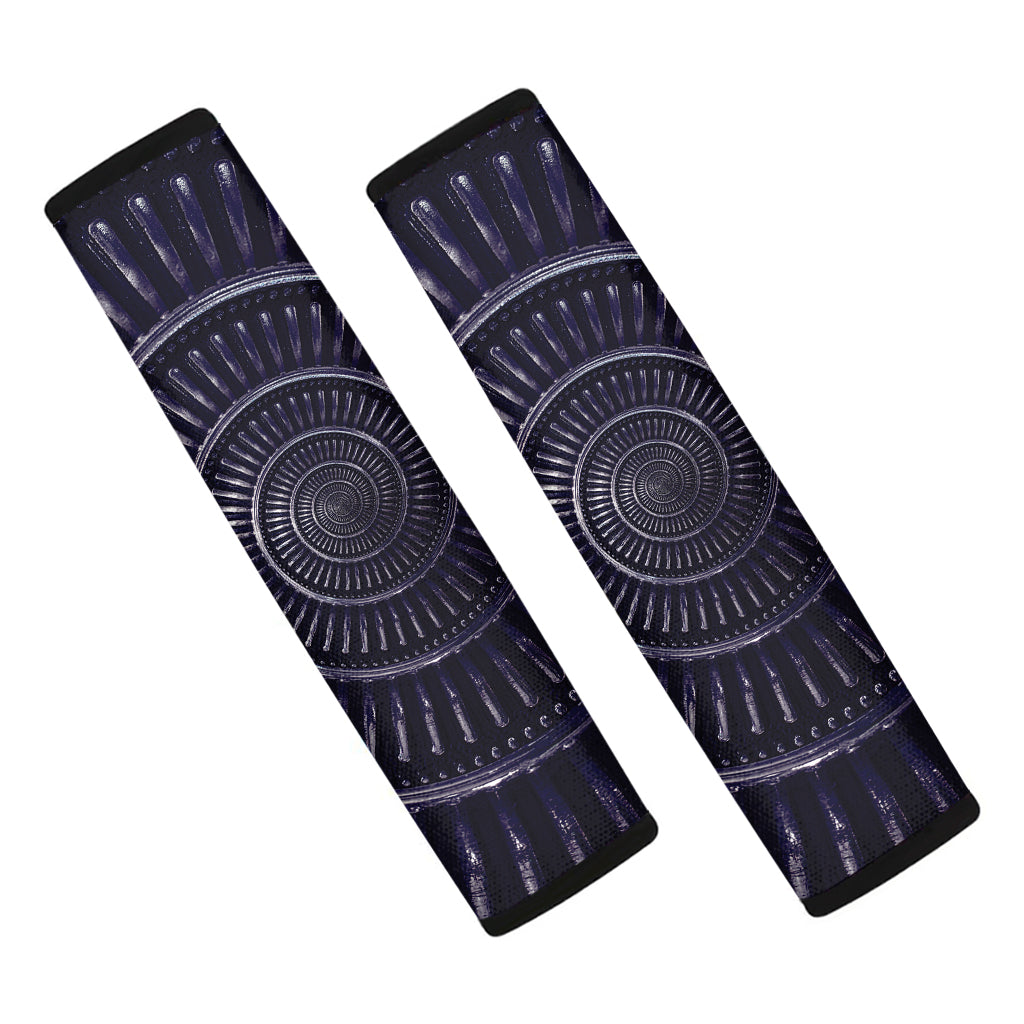 Dark Navy Metal Spiral Print Car Seat Belt Covers