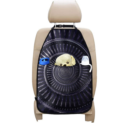 Dark Navy Metal Spiral Print Car Seat Organizers