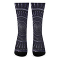 Dark Navy Metal Spiral Print Crew Socks
