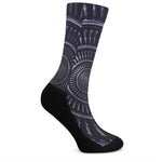 Dark Navy Metal Spiral Print Crew Socks
