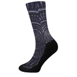 Dark Navy Metal Spiral Print Crew Socks