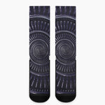 Dark Navy Metal Spiral Print Crew Socks