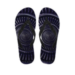 Dark Navy Metal Spiral Print Flip Flops