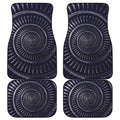 Dark Navy Metal Spiral Print Front and Back Car Floor Mats