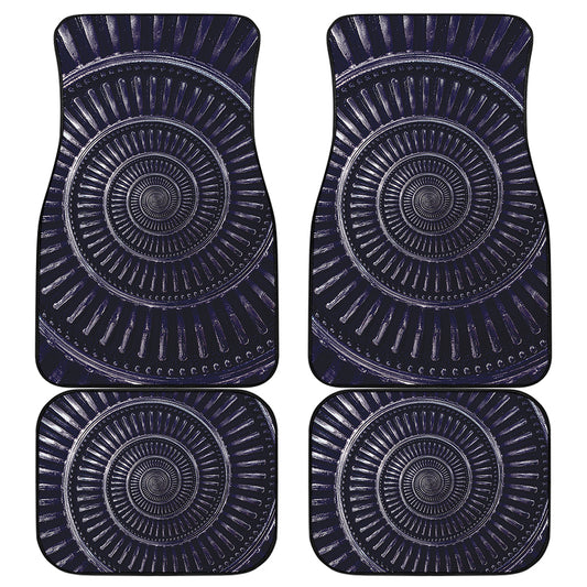 Dark Navy Metal Spiral Print Front and Back Car Floor Mats
