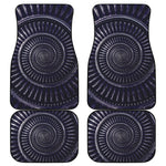 Dark Navy Metal Spiral Print Front and Back Car Floor Mats