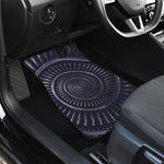 Dark Navy Metal Spiral Print Front and Back Car Floor Mats