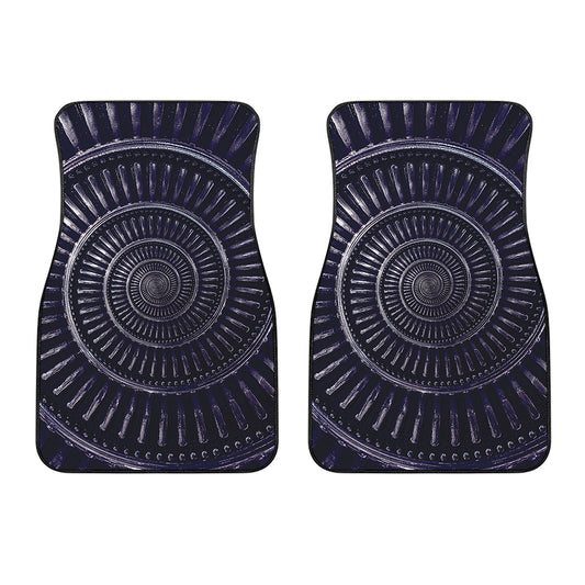 Dark Navy Metal Spiral Print Front Car Floor Mats