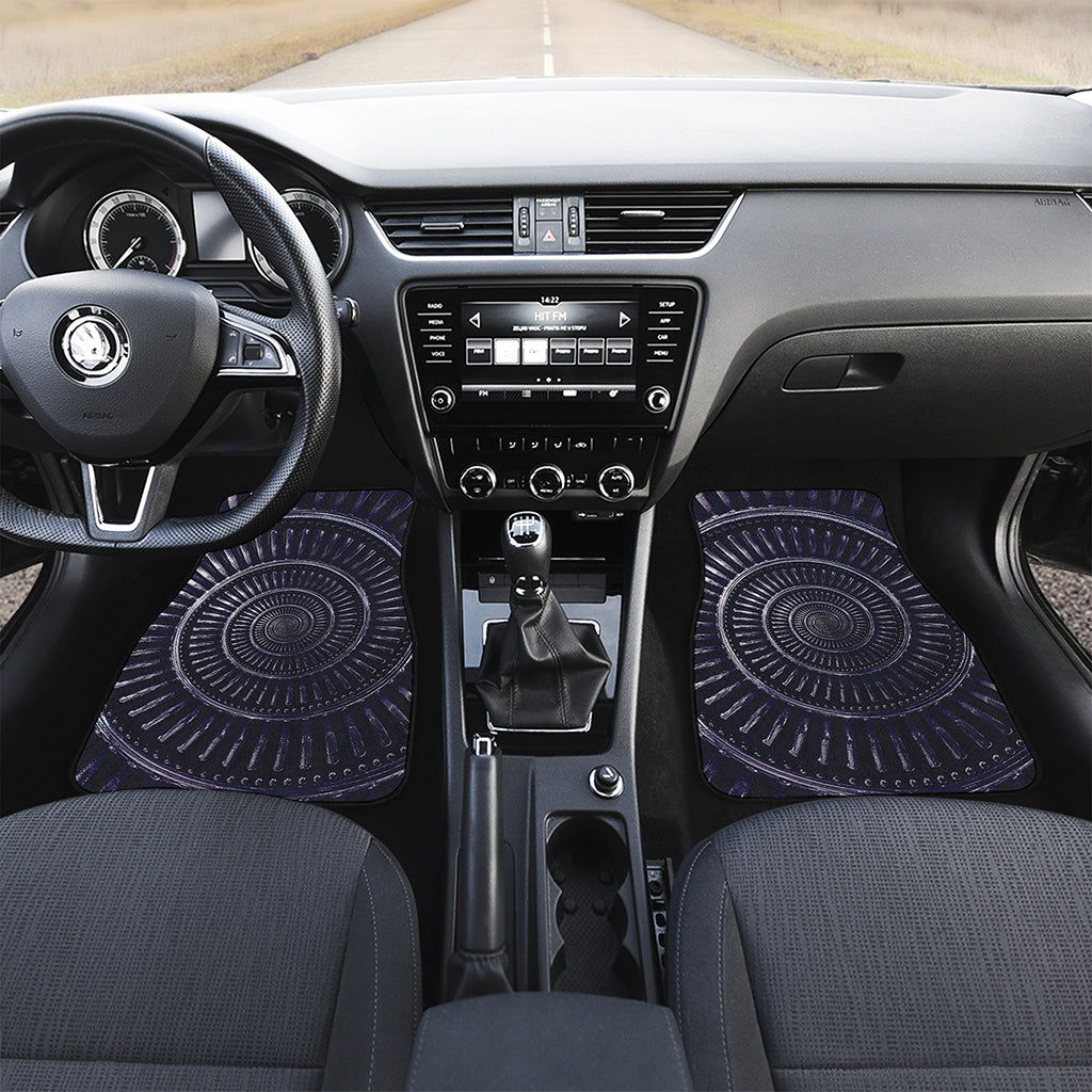 Dark Navy Metal Spiral Print Front Car Floor Mats