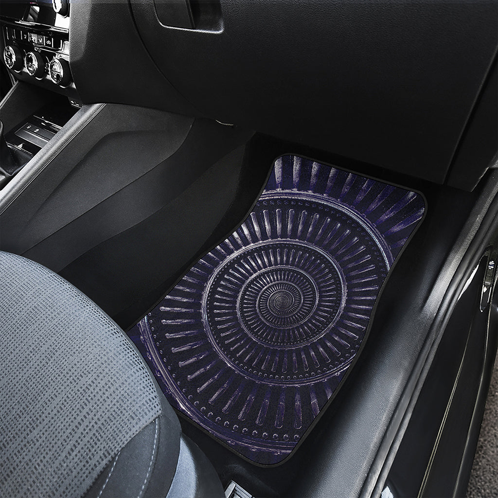 Dark Navy Metal Spiral Print Front Car Floor Mats