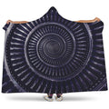 Dark Navy Metal Spiral Print Hooded Blanket