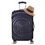 Dark Navy Metal Spiral Print Luggage Cover